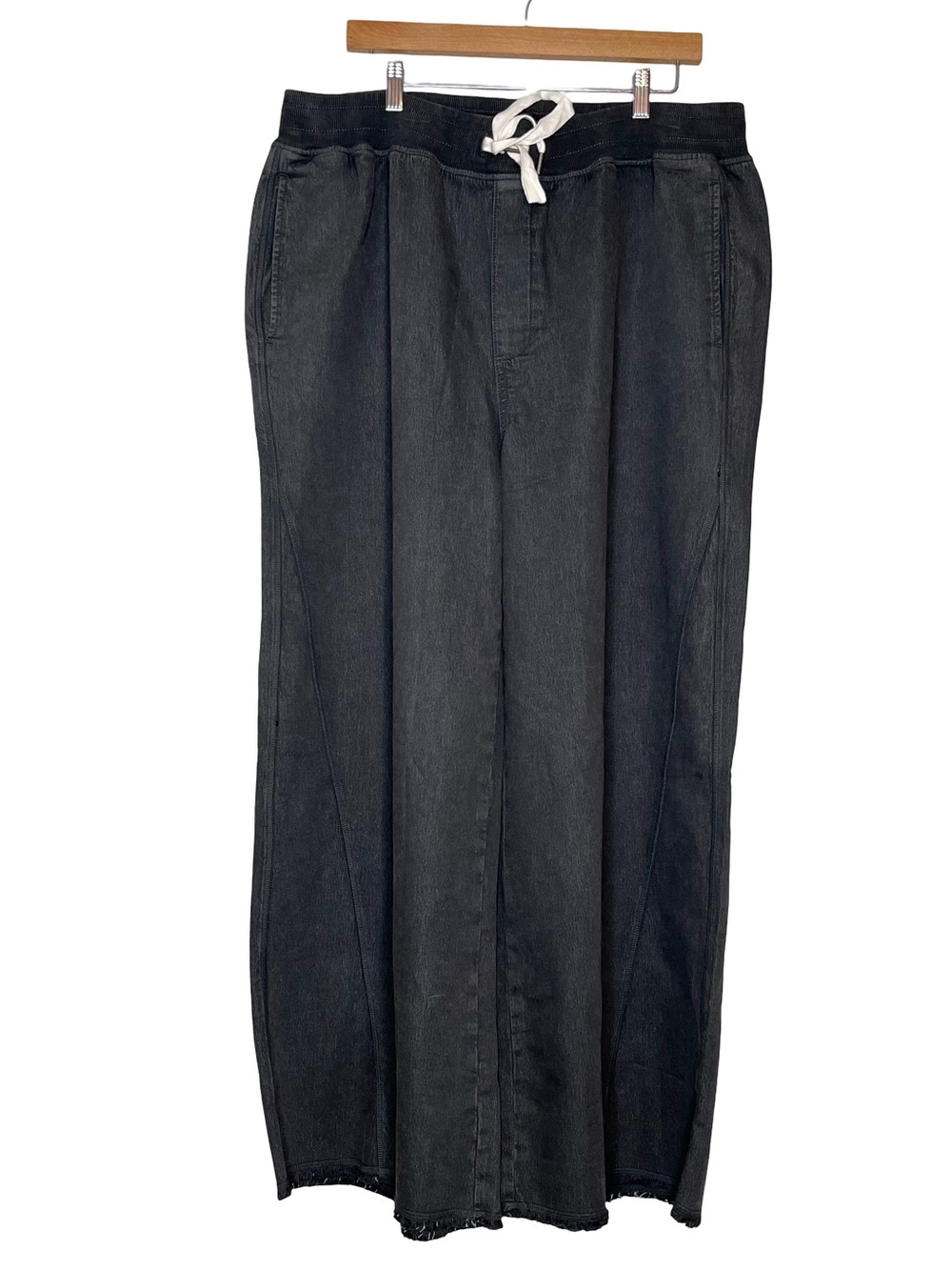 Aerie Daydream Denim Stretch Smoke Gray Wide-Leg Trousers Sz XL